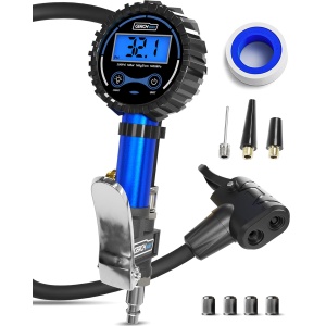 Presta Valve Air Chuck – Digital Bike Tire Inflator with Pressure Gauge
