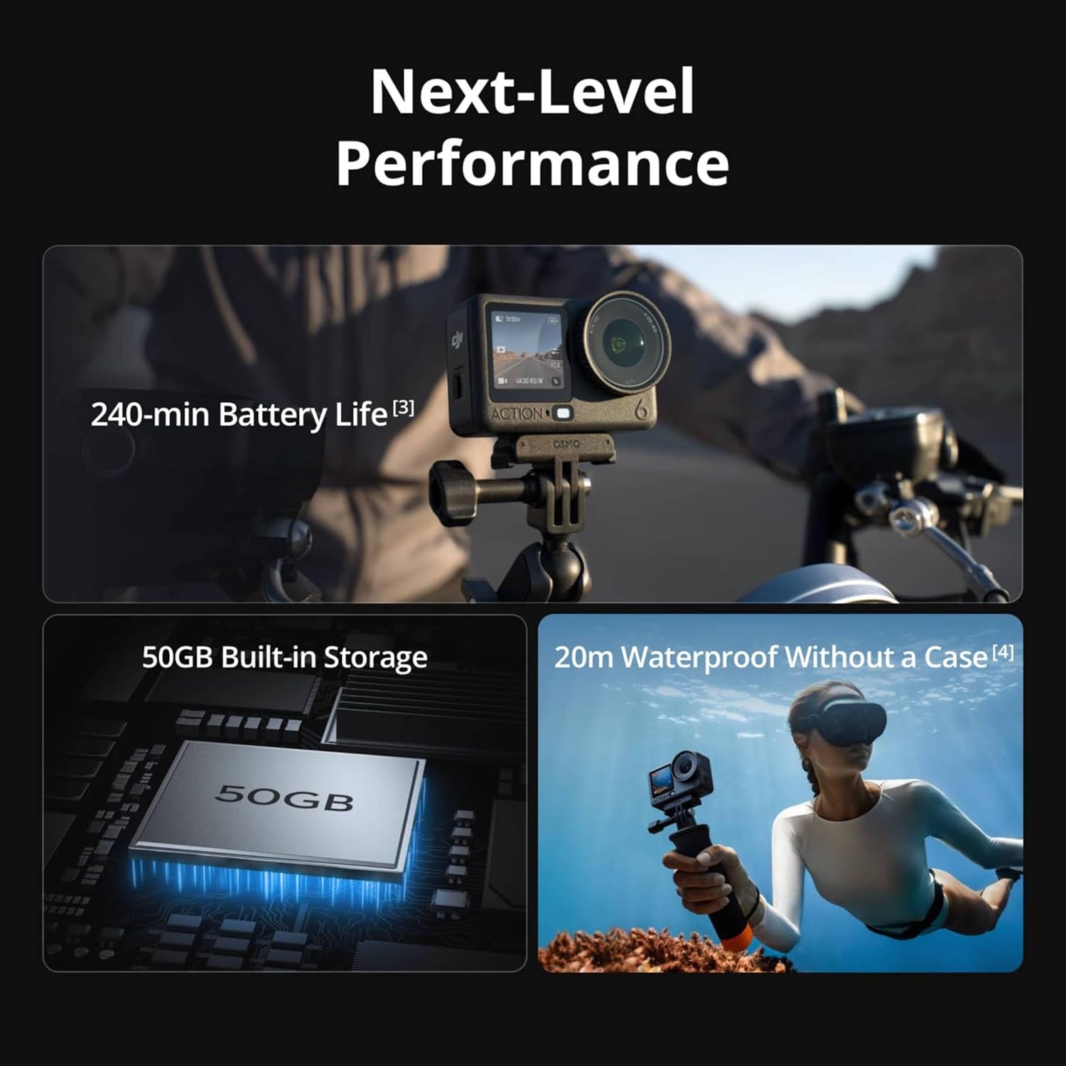 DJI Osmo Action 6 Enhanced Combo, Action Camera with 1/1.1″ Square Sensor - Image 6