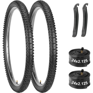 2-Pack Mountain Bike Tires & Tubes Set: 16/20/24/26-Inch Puncture-Protection MTB