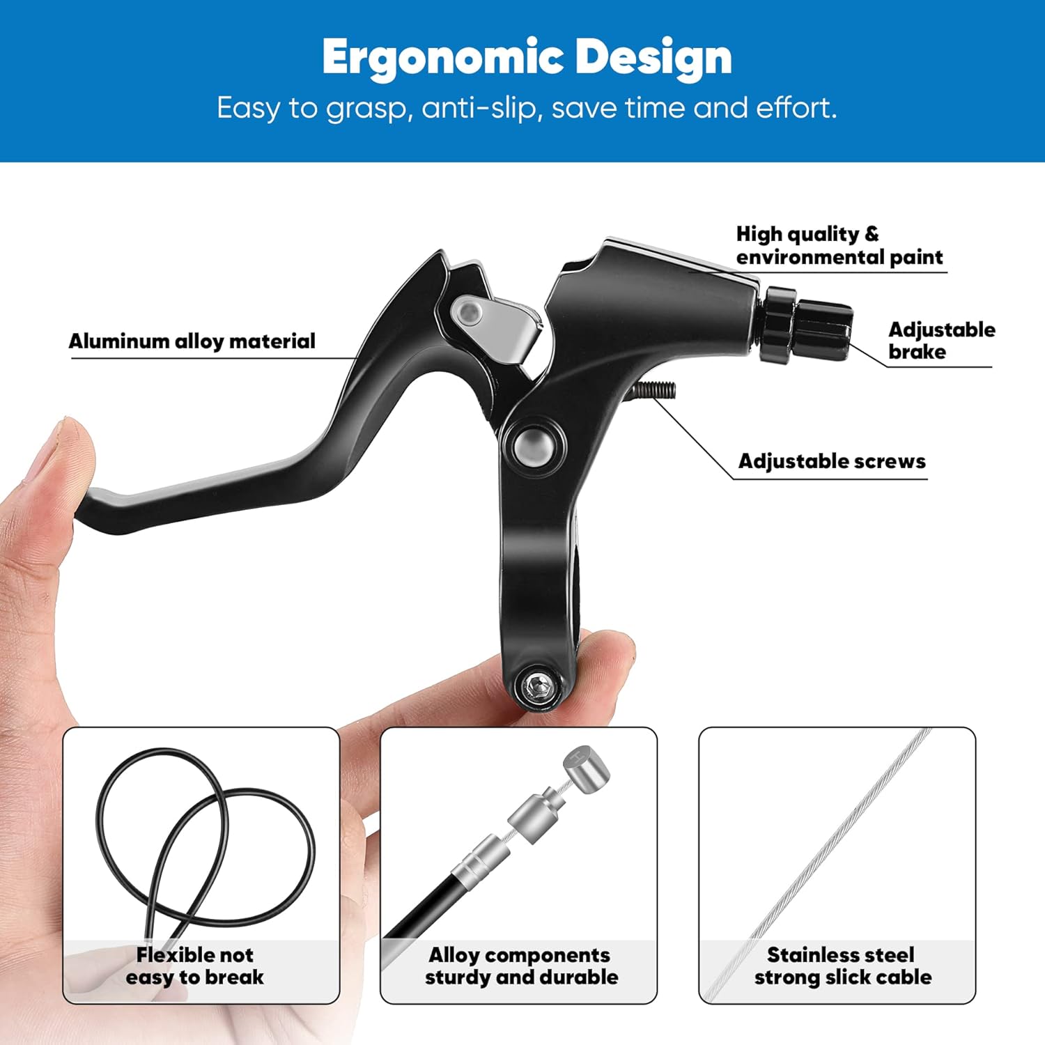 V-Type Bike Brake Set, Complete Universal Bike Front and Rear MTB Brake, Bicycle - Image 5