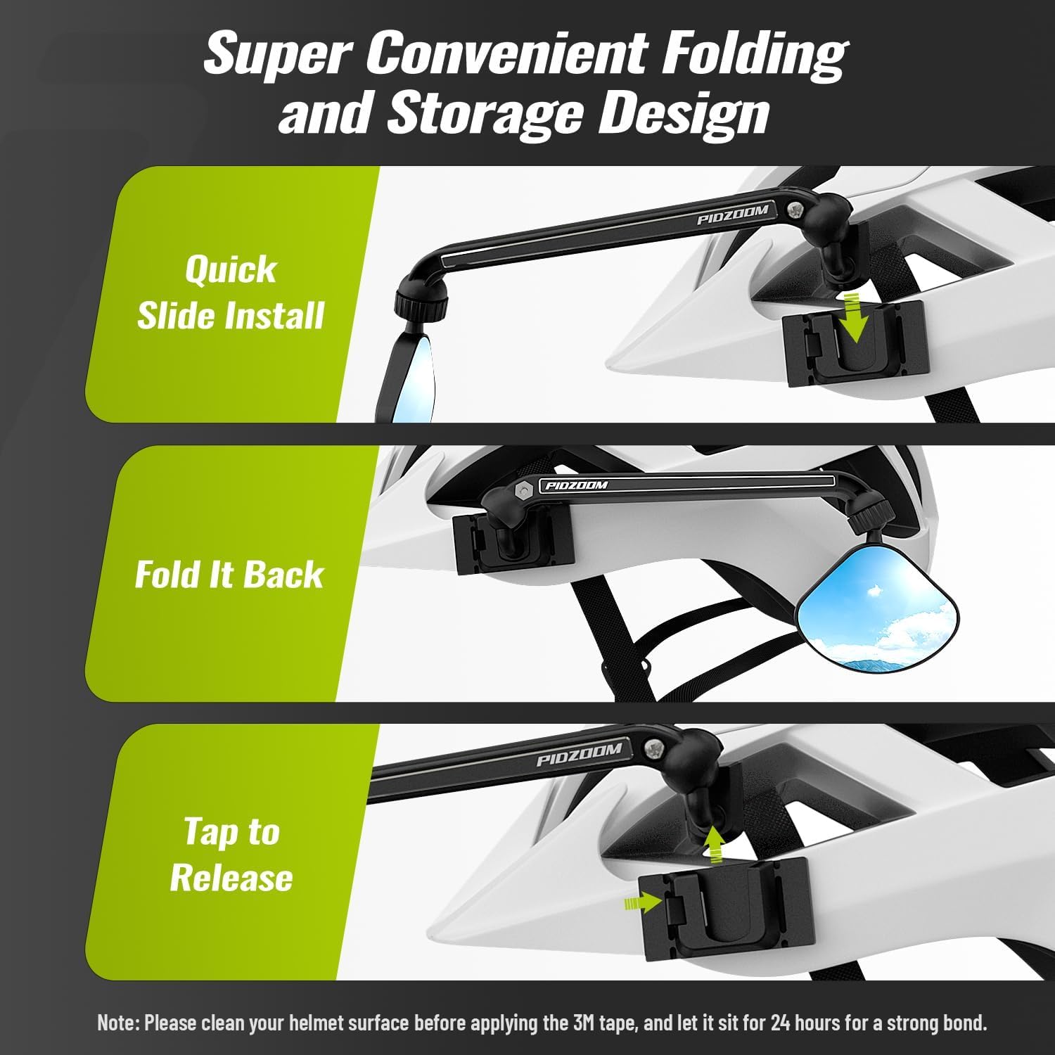 Bike Helmet Mirror for Cycling- 360° Adjustable and Rotatable Safe Rearview - Image 4