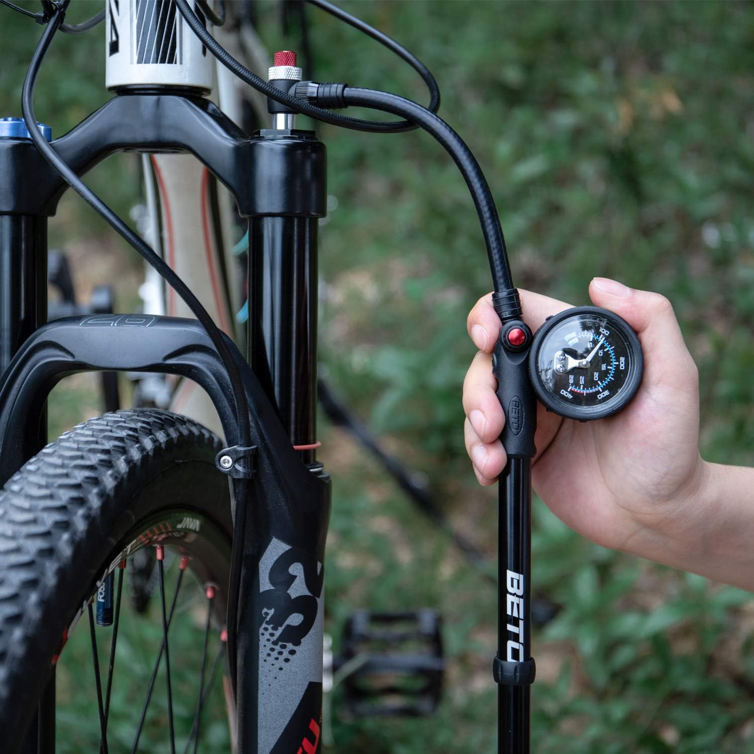 BETO High Pressure Shock Pump - (400 PSI Max) MTB Bike Shock Pump for Fork - Image 8