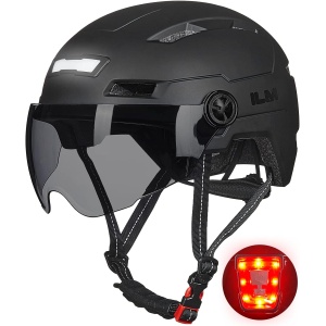 ILM Adult Bike Helmet with USB Rechargeable LED Front and Back Light