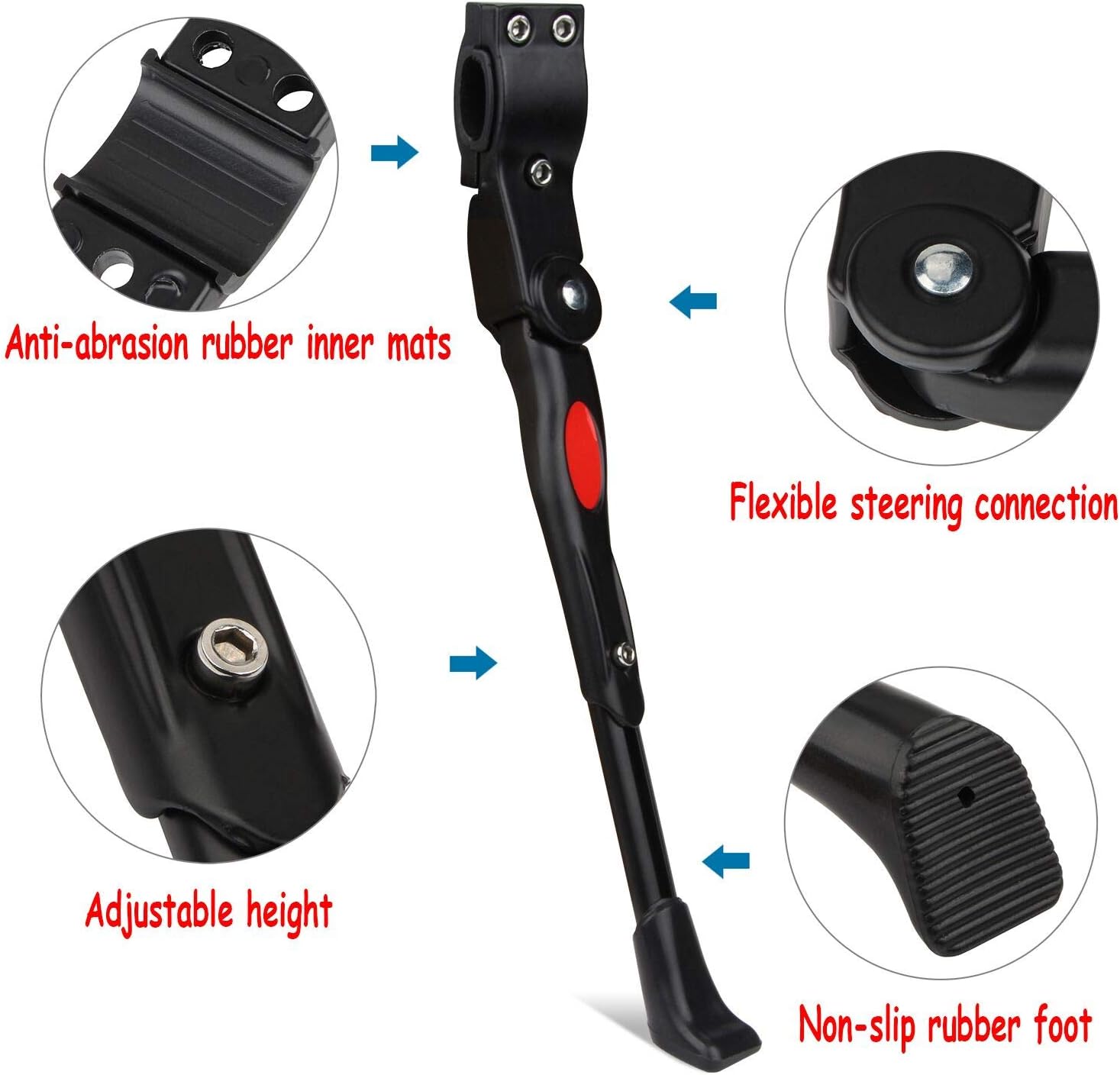 Bike Kickstand Adjustable Aluminum Alloy Bicycle Side Stand Bicycle Kickstand - Image 2