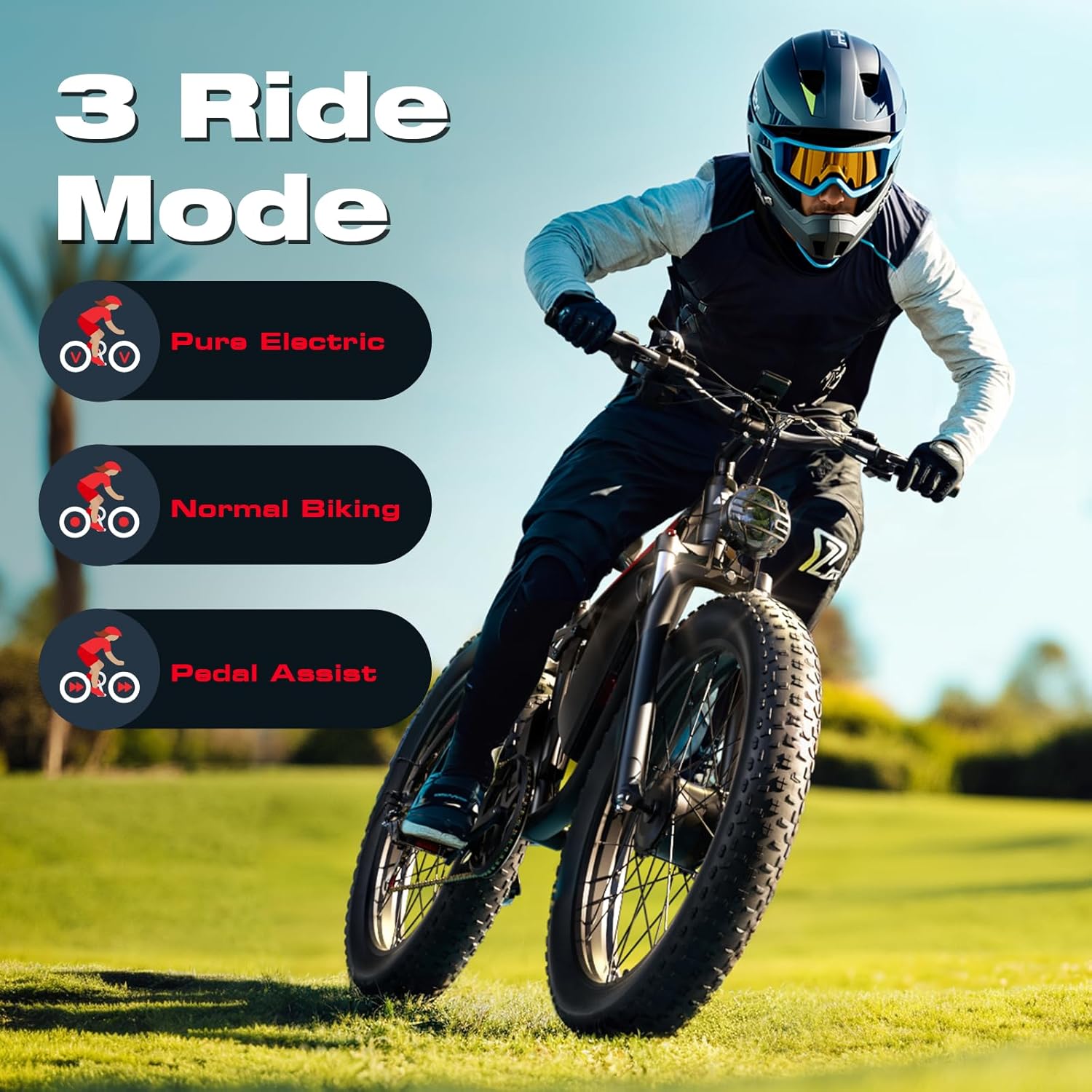 Electric Bike, 52V 25Ah 4000W Dual Motors, 24" Fat Tires Adult, 38mph - Image 6