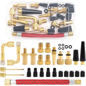 32PCS Bike Tire Pump Accessories with Presta Valve Adapter, Ball Pump Needle