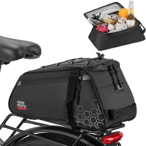 KEMIMOTO 11L Bike Bag with 6L Removable Cooler Bag, Bike Rear Rack Bag PVC Water