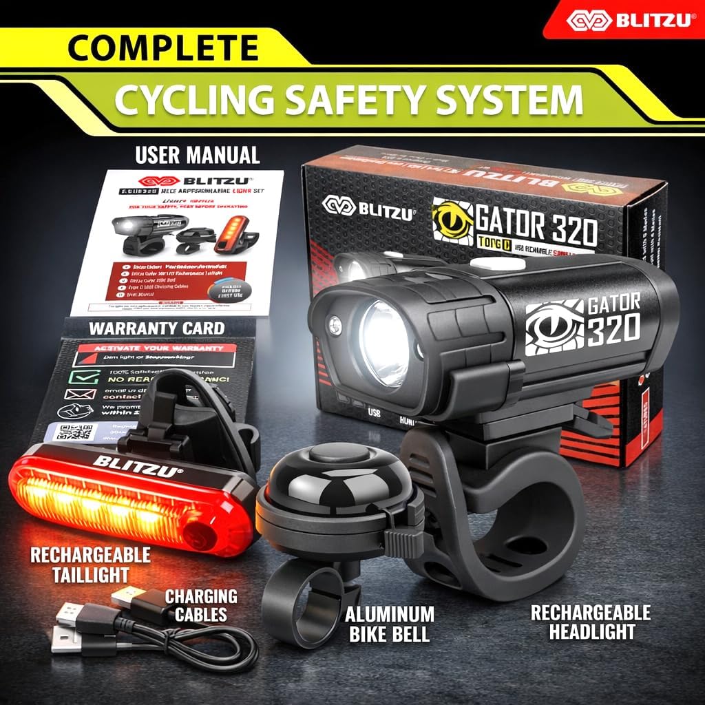Bike Lights for Night Riding with Bell, Super Bright Bicycle Reflectors - Image 6
