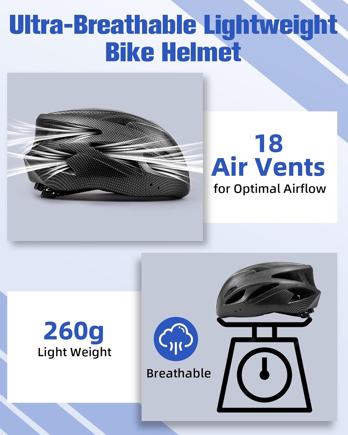Zacro Adult Bike Helmet, Lightweight Bicycle Helmet with Removable Pads - Image 4