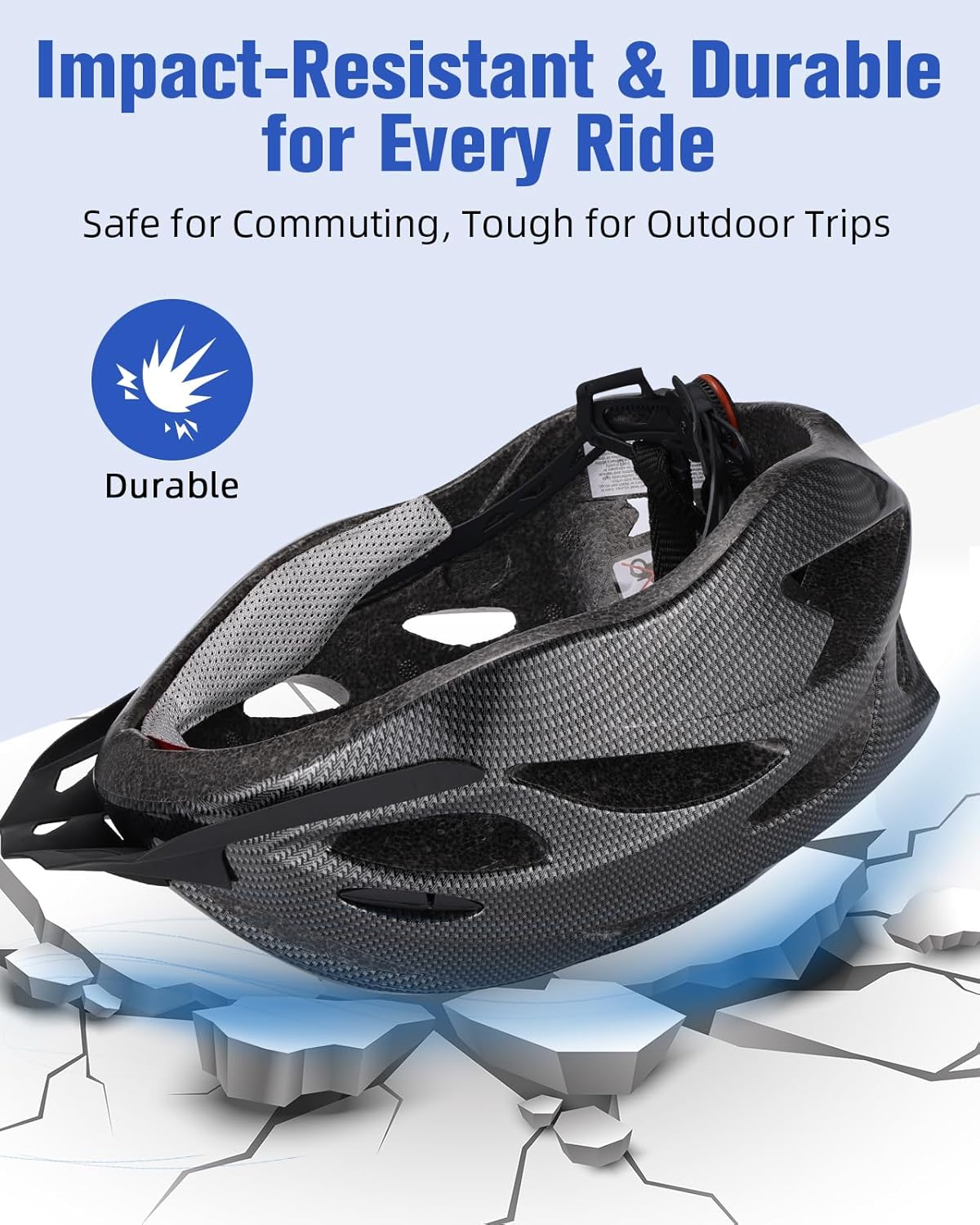 Zacro Adult Bike Helmet, Lightweight Bicycle Helmet with Removable Pads - Image 5