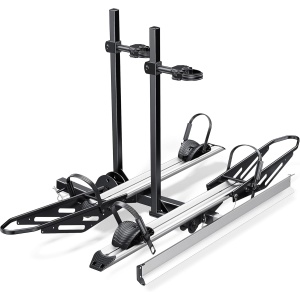 RokRack One Foldable 2-Ebike Rack with Ramp, 200 lbs Capacity, Hitch Mount