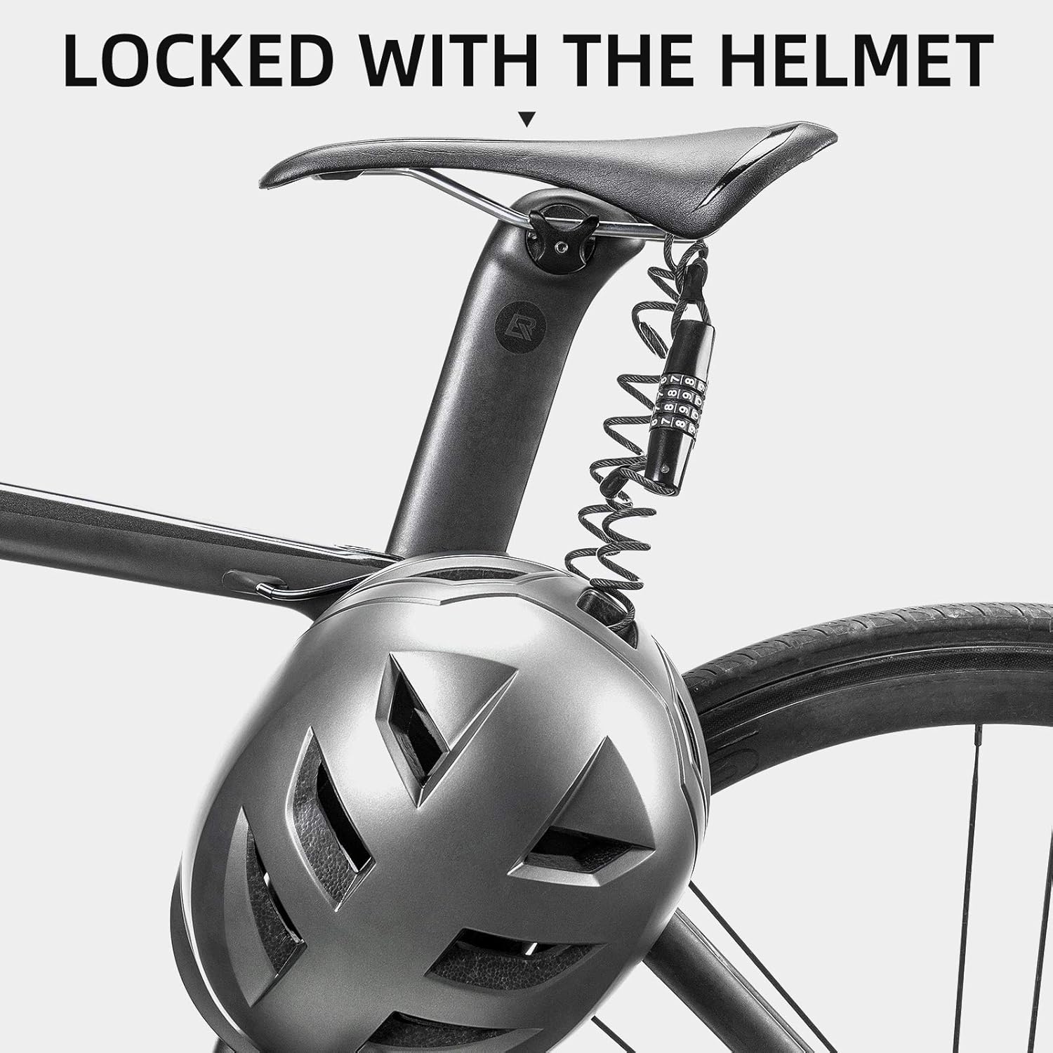ROCKBROS Motorcycle Helmet Lock, Bike Helmet Lock, 4 Digit Little Cable Lock - Image 4