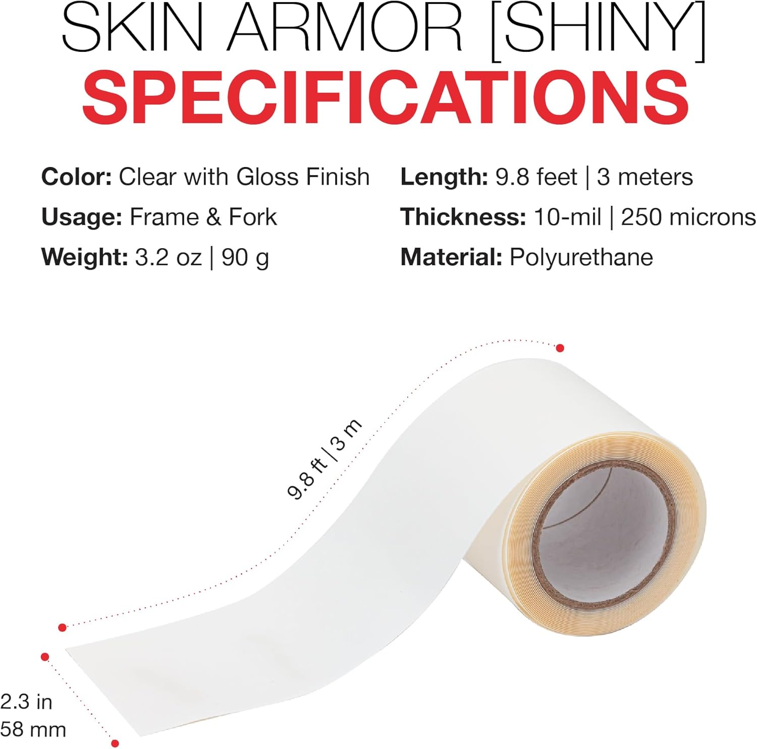 Zefal Skin Armor 3m Roll – 250-Micron Clear Polyurethane Bike Frame Protection - Image 7