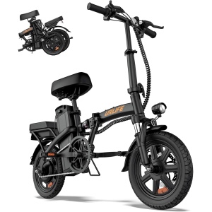 URLIFE Folding Electric Bike for Adults, 14" Portable Commuter ebikes