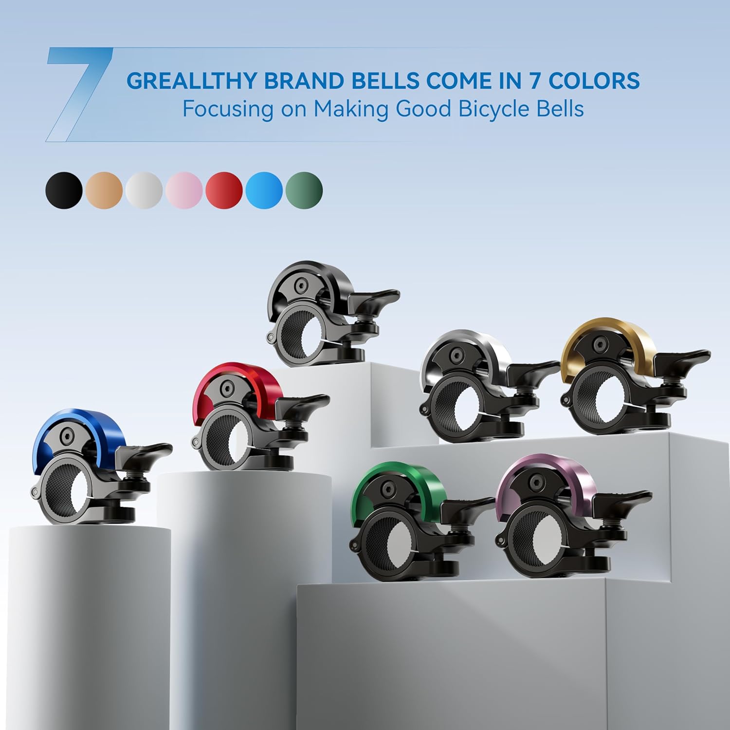 Greallthy Bike Bell - Aluminum Alloy, Clear Loud Sound - for Adults & Kids - Image 3