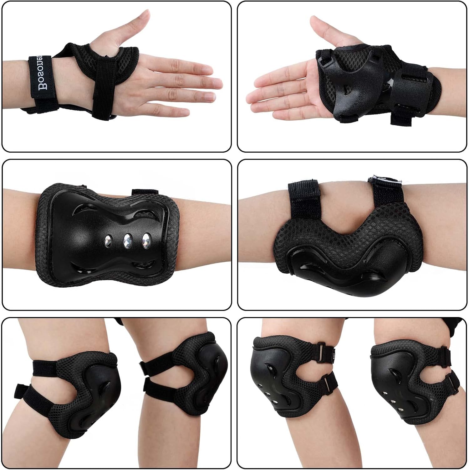 BOSONER Kids/Youth Knee Pad Elbow Pads Guards Protective Gear Set for Roller - Image 3