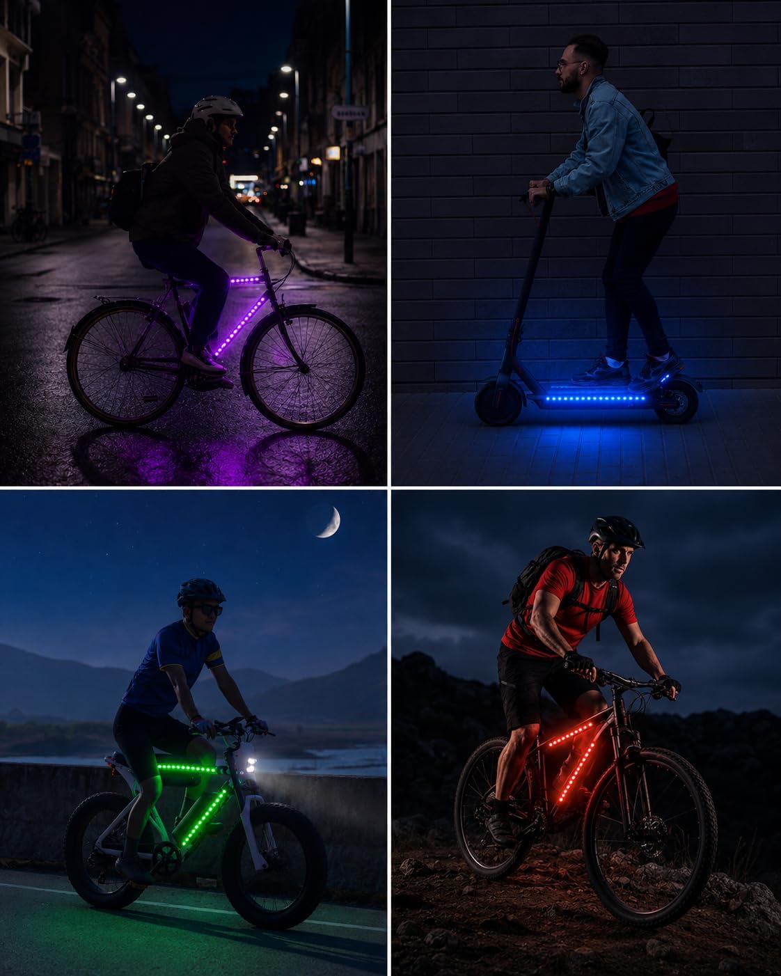 JUSJUBR Bike Lights for Night Riding, Multiple Colors and Lighting Modes - Image 6