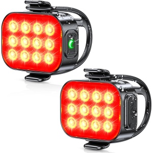 ISEYOU Bike Tail Light [2 Packs], USB Rechargeable Rear Bike Light for Night