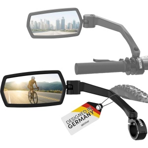 WITTKOP Bike mirror | Large HD field of vision | 360° rotatable & foldable