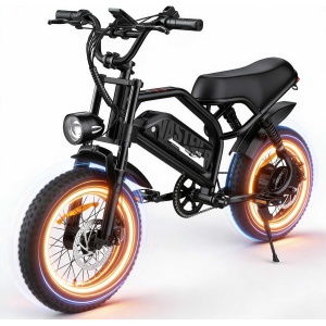 AVDLBIKE Electric Bike, 16'' Fat Tire E-Bike for Teens/Adults, 500W Small E-Bike
