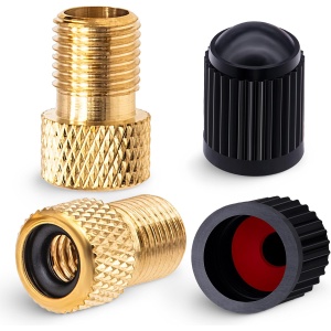 2PCS Brass Presta Valve Adapter, Convert Presta to Schrader Adaptor, Inflate