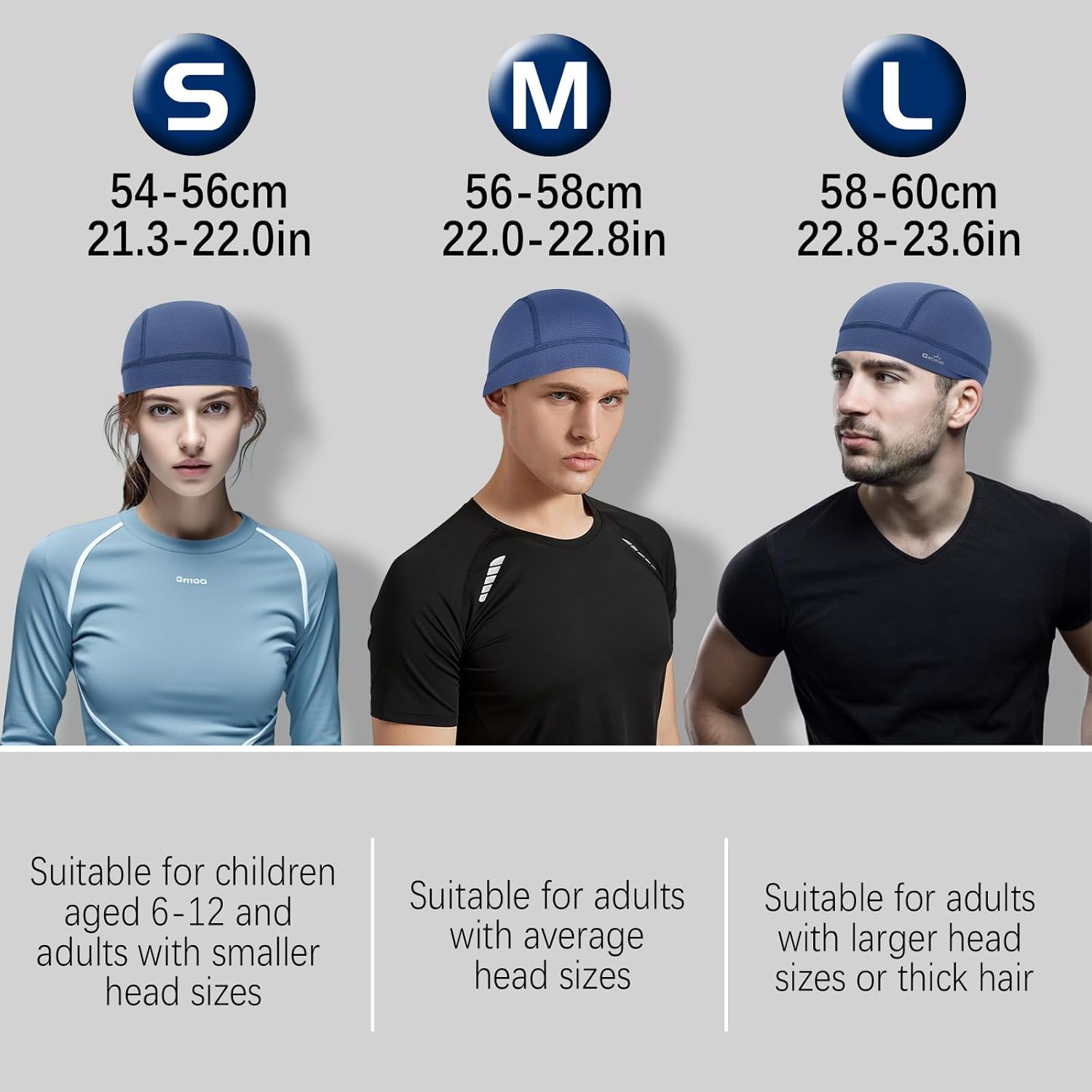 GXCROR 3 Pack Cooling Skull Cap with Sweat-Wicking & Anti-Odor Technology - Image 6