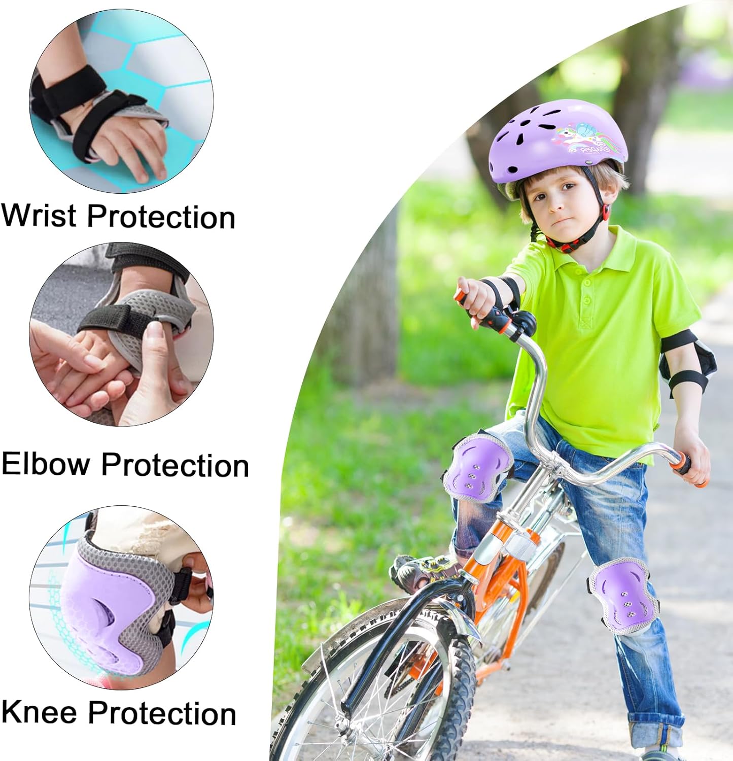 Kids Bike Helmet, Toddler Bike Helmet and Knee Elbow Wrist Pads - Image 4