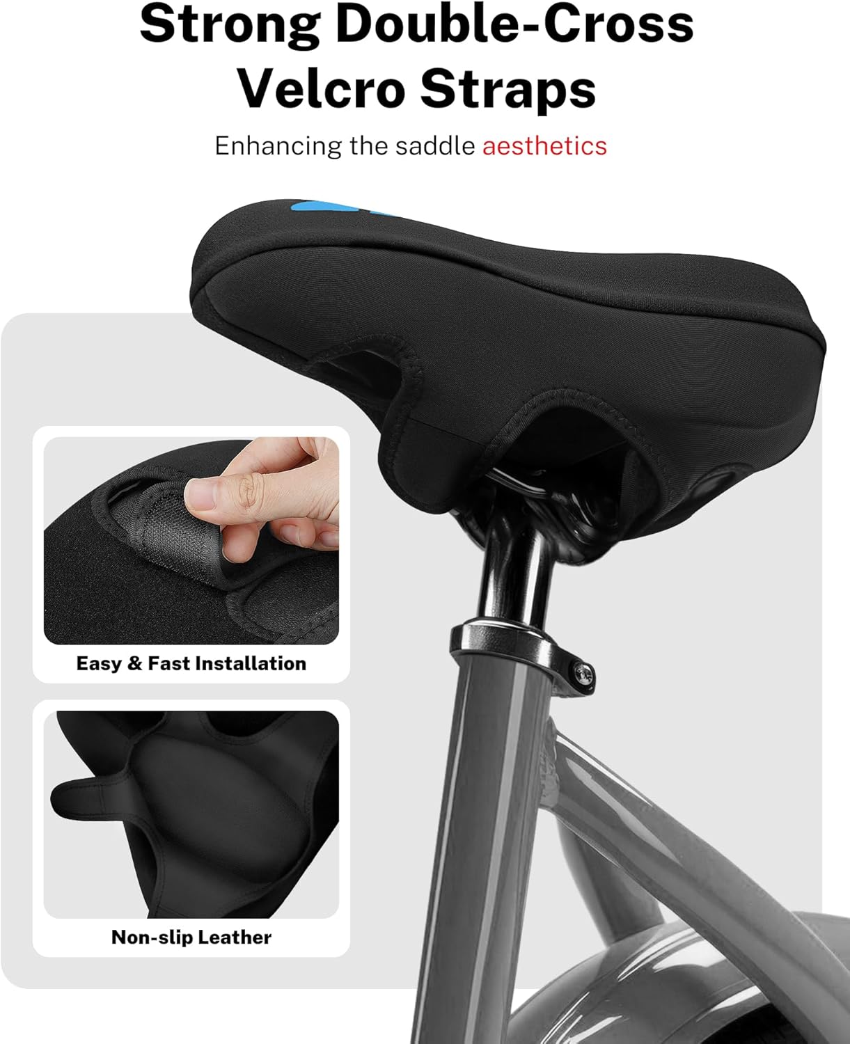 MEENCOOL Bike Seat Cushion - Gel Padded Bike Seat Cover for Men Women Comfort - Image 2