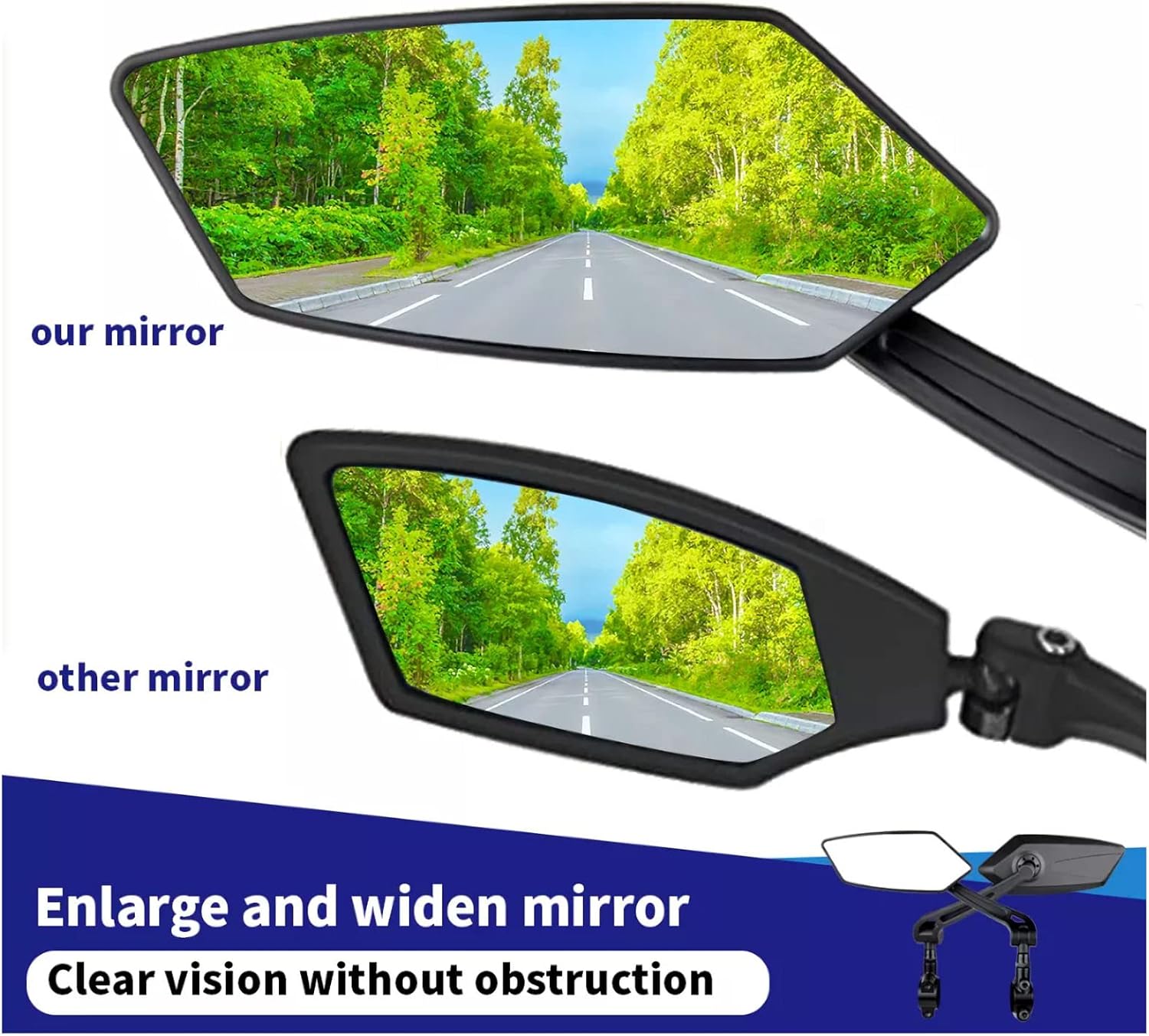 Bike Mirror 1Pair NEW Handlebar Bicycle Mirror, HD 360° Adjustable Wide Angle - Image 5