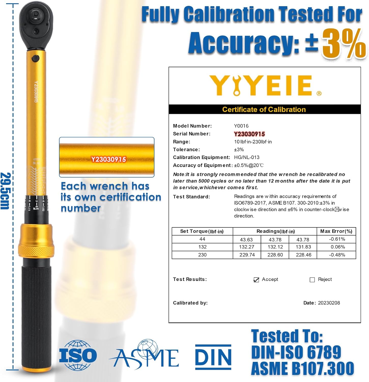 YIYEIE 50Pcs Master Bike Torque Wrench Set, 1/4 Inch Drive, 10-230 IN.LB - Image 5