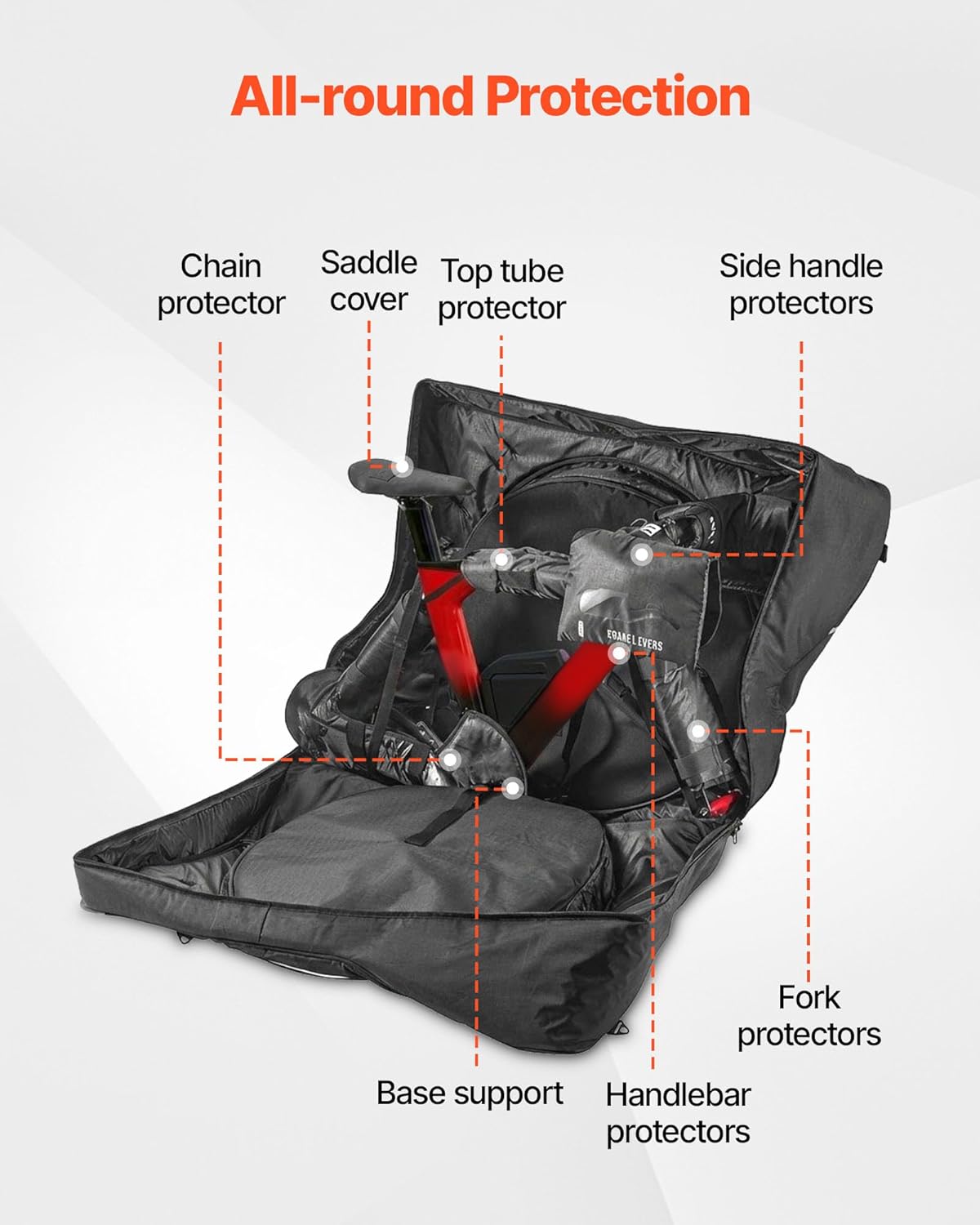 VEVOR Bike Travel Case, Transport Bicycle Storage Carry Bag, Bicycle Travel Bag - Image 3