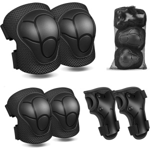 Kids Sports Protective Gear Set,6 PCS Wrist Guard Knee Elbow Pads for Children