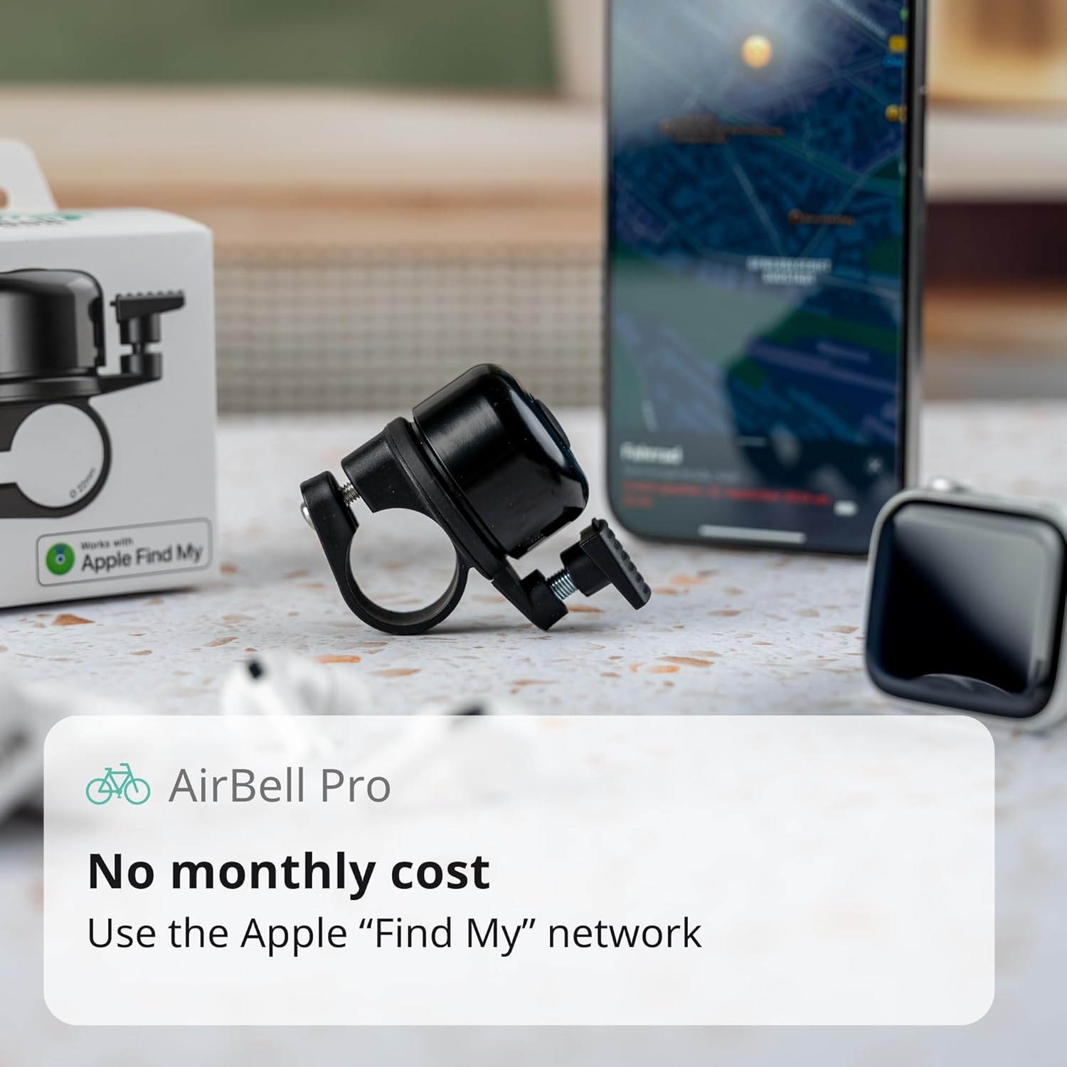 AirBell Pro Bicycle Bell with Integrated Tracker for Apple Find My Network - Image 3