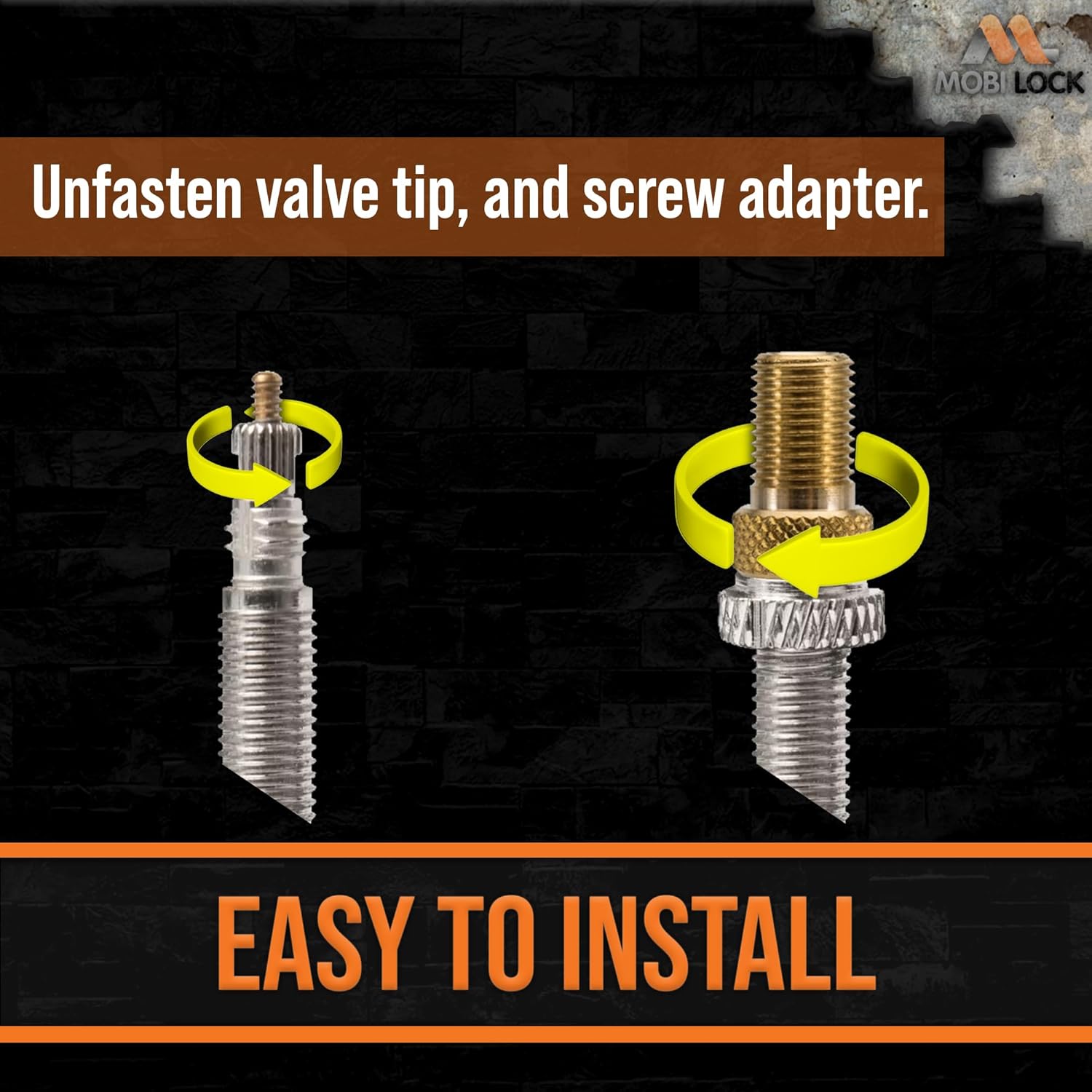 Brass Presta Valve Adaptor (Pack of 5 + 10 Caps) - Convert Presta to Schrader - Image 3