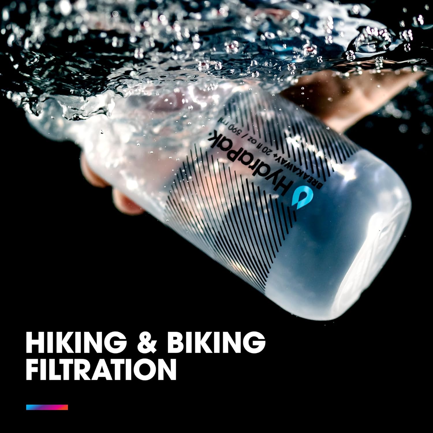 HydraPak Breakaway+ Filter Water Bottle (20oz or 30oz) - Hike & Bike Squeeze - Image 2