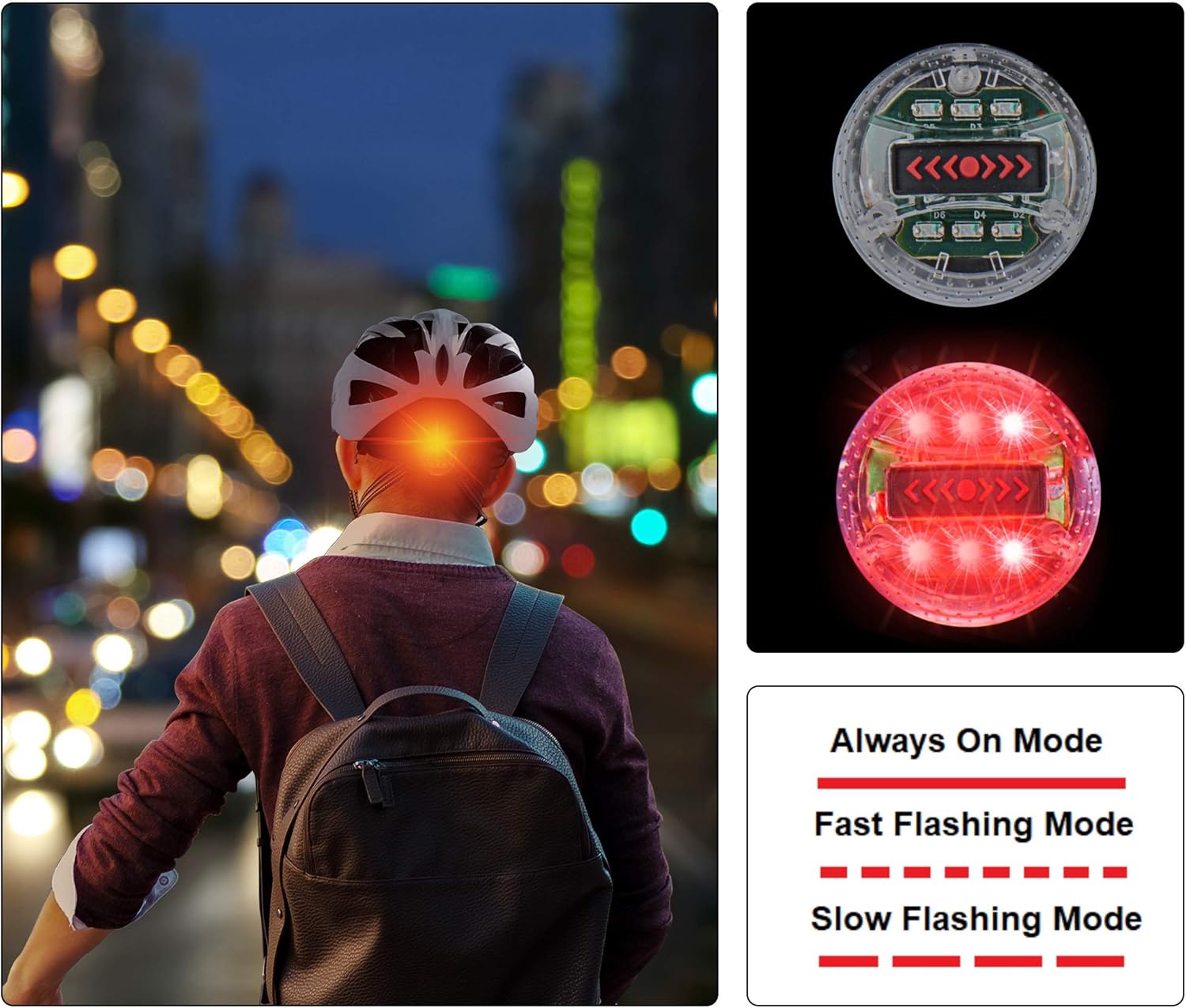 Adult Bike Helmet with Safety LED Light,Lightweight Integrally Sport Mountain - Image 4
