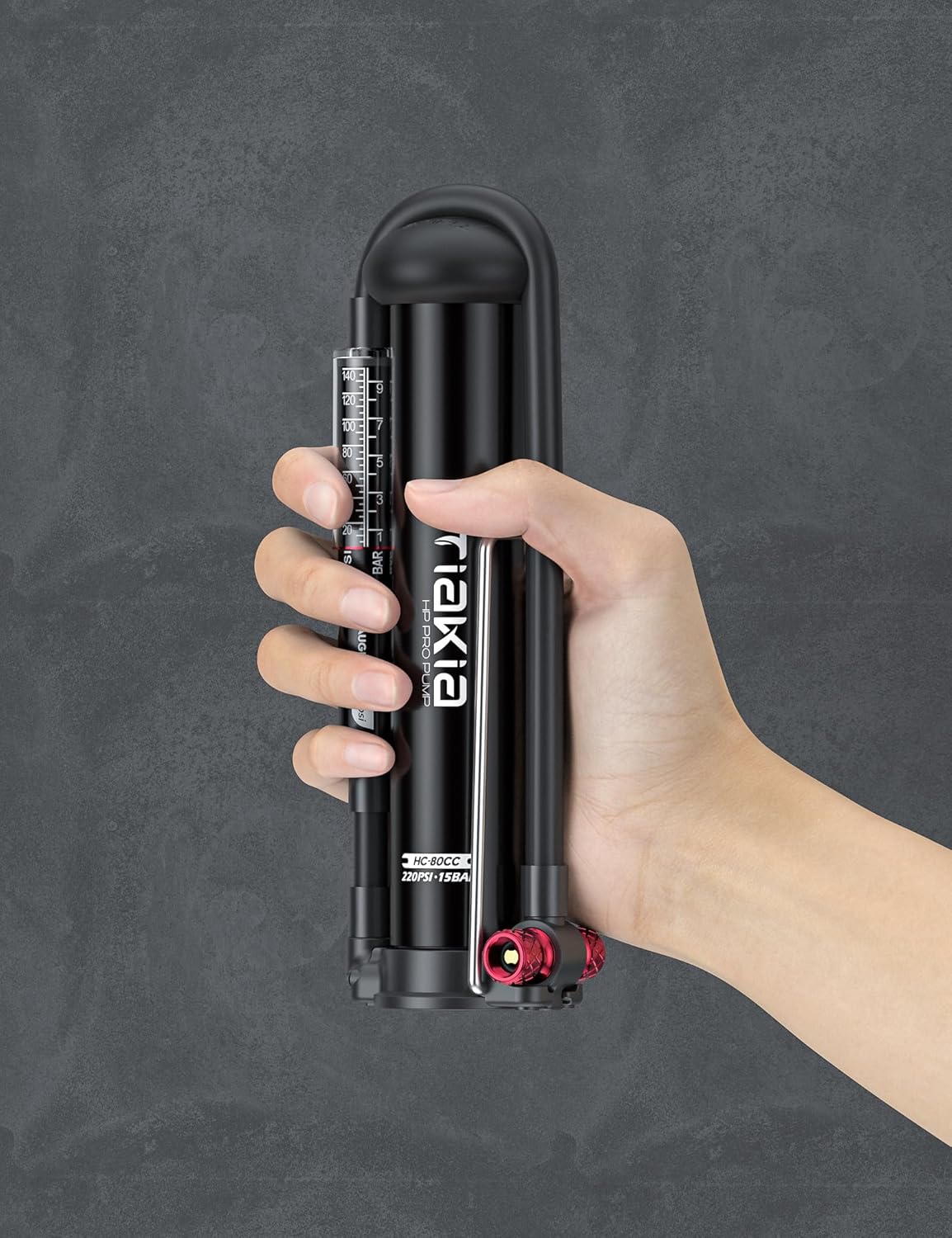 Tiakia Bike Floor Pump with Gauge High Pressure Portable Bike Pump High Volume - Image 8