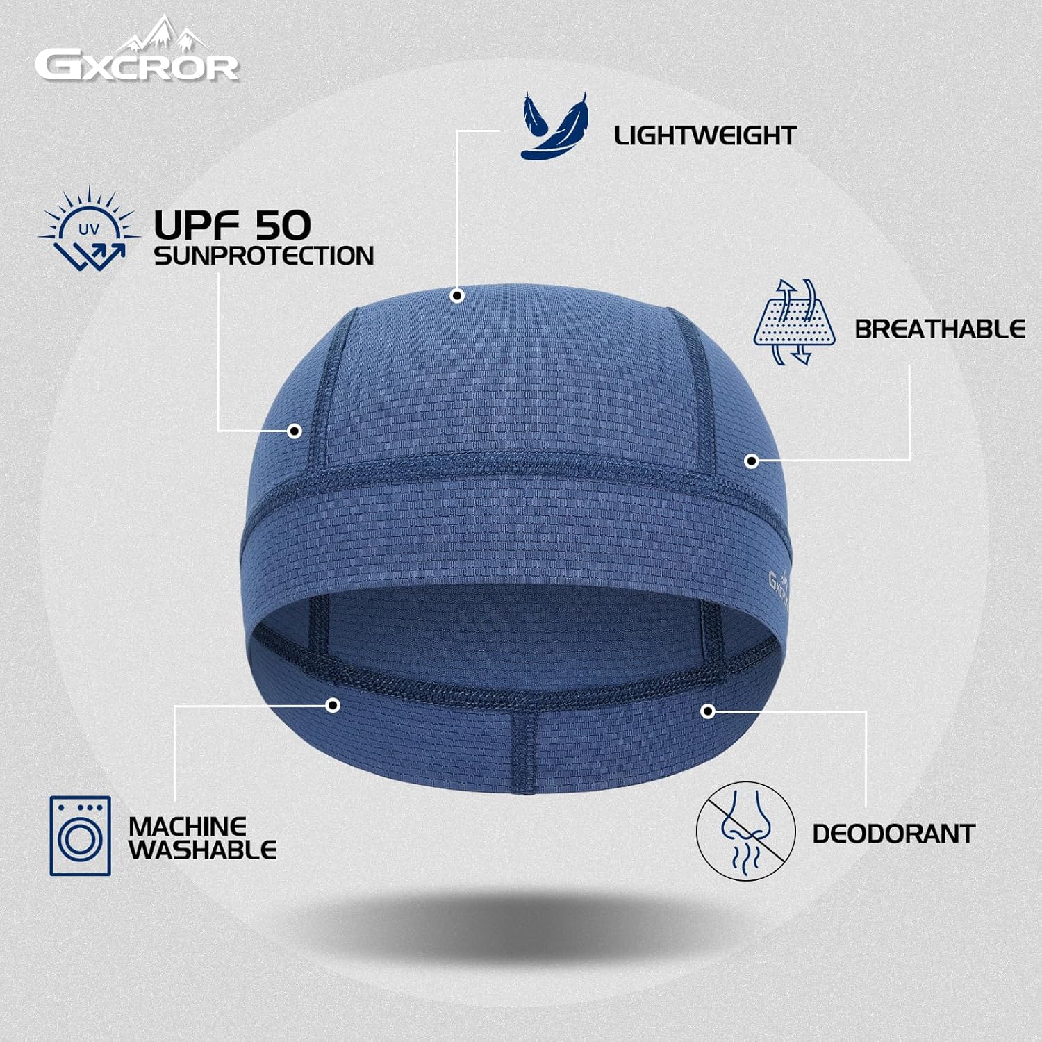 GXCROR 3 Pack Cooling Skull Cap with Sweat-Wicking & Anti-Odor Technology - Image 3