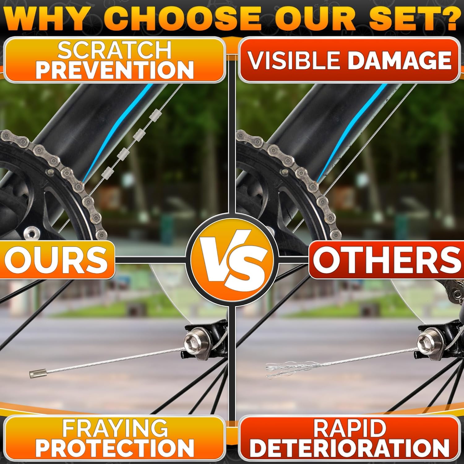 4 Pcs Bike Shifter Cable & 4 Pcs Bike Brake Cable Kit - Durable MTB Set - Image 6