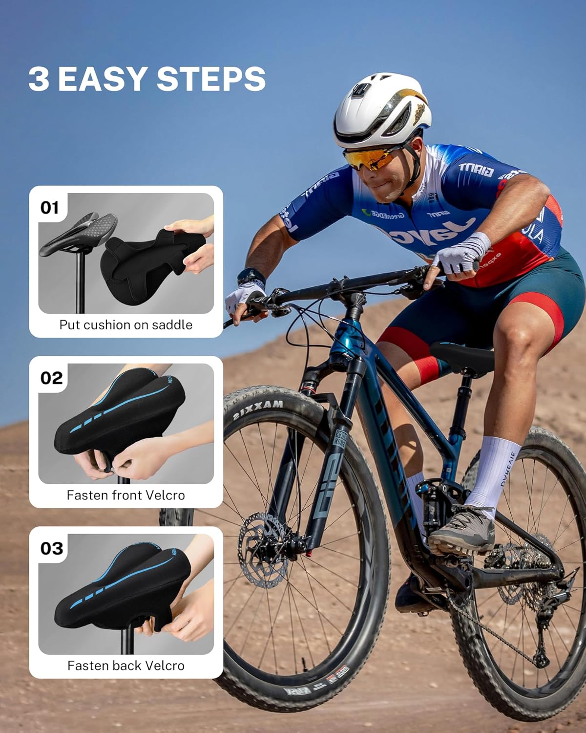 MEENCOOL Bike Seat Cushion - Gel Padded Bike Seat Cover for Men Women Comfort - Image 7