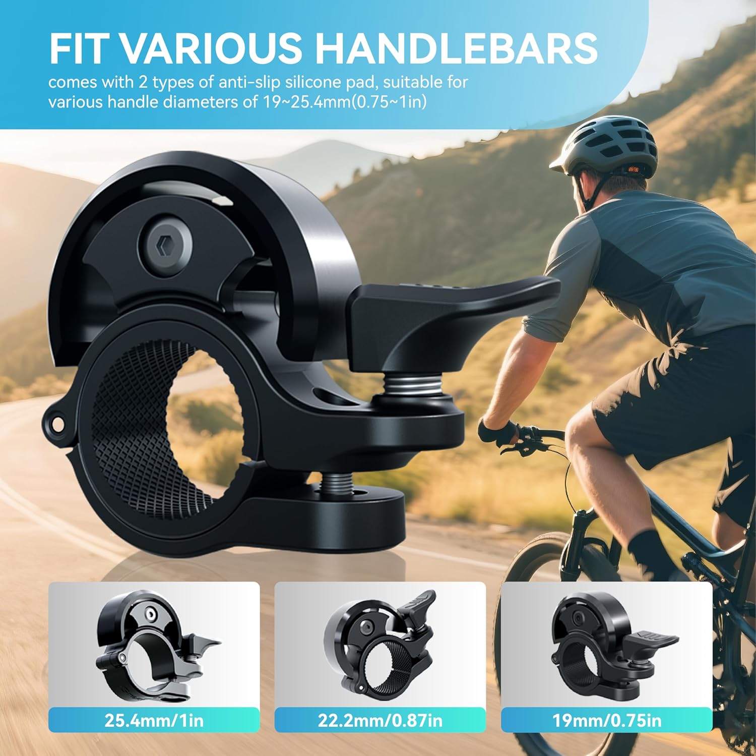 Greallthy Bike Bell - Aluminum Alloy, Clear Loud Sound - for Adults & Kids - Image 2