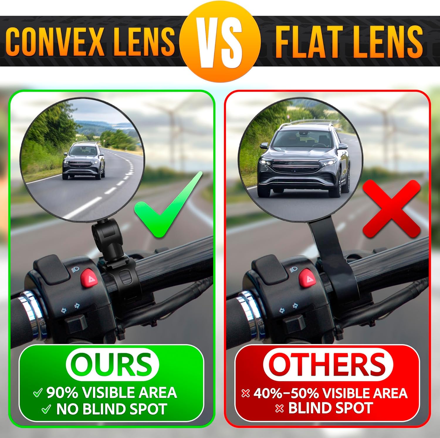 Bike Mirror Handlebar Mount – Clear & 360° Adjustable View, Secure - Image 8