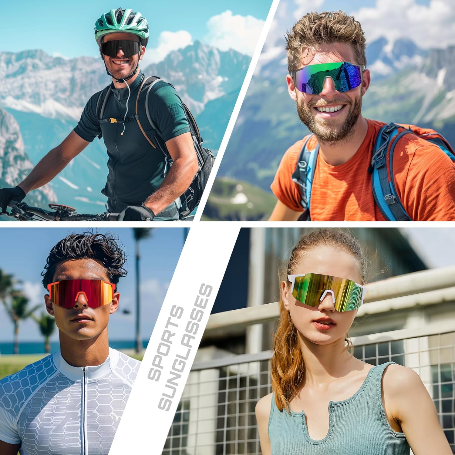 FEISEDY Sports Sunglasses for Men, Women and Teens - Baseball, Biking, Cycling - Image 2