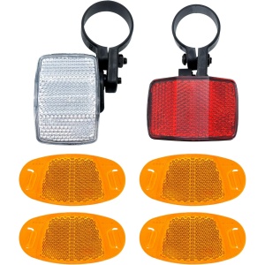6 PCS Bike Reflectors, Front and Rear Reflector Bracket Bicycle Wheel Spoke