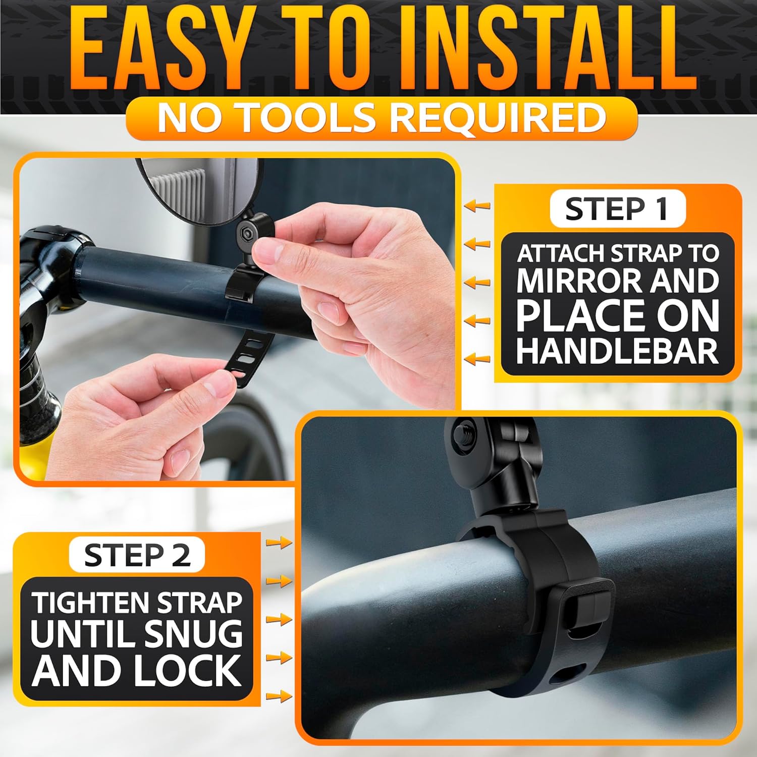 Bike Mirror Handlebar Mount – Clear & 360° Adjustable View, Secure - Image 7
