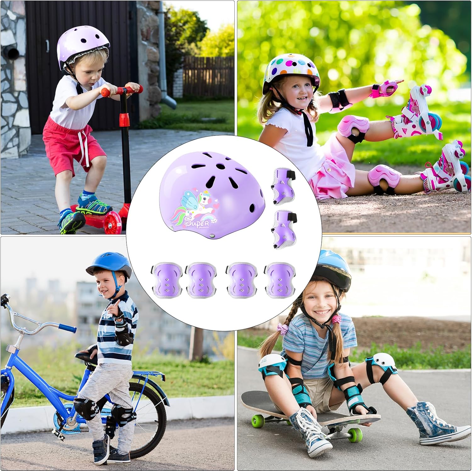 Kids Bike Helmet, Toddler Bike Helmet and Knee Elbow Wrist Pads - Image 3
