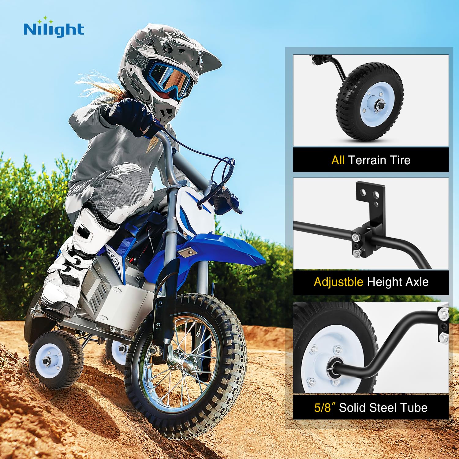 Nilight Dirt Bike Training Wheels Compatible with Razor MX125 MX350 MX400 MX500 - Image 3