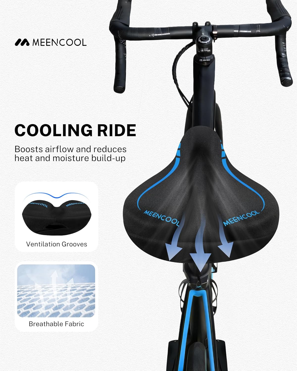 MEENCOOL Bike Seat Cushion - Gel Padded Bike Seat Cover for Men Women Comfort - Image 6