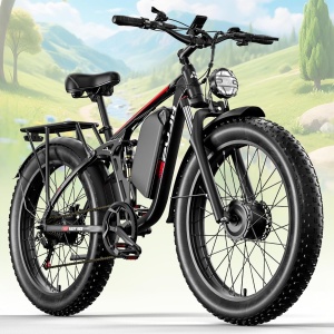 Electric Bike, 52V 25Ah 4000W Dual Motors, 24" Fat Tires Adult, 38mph