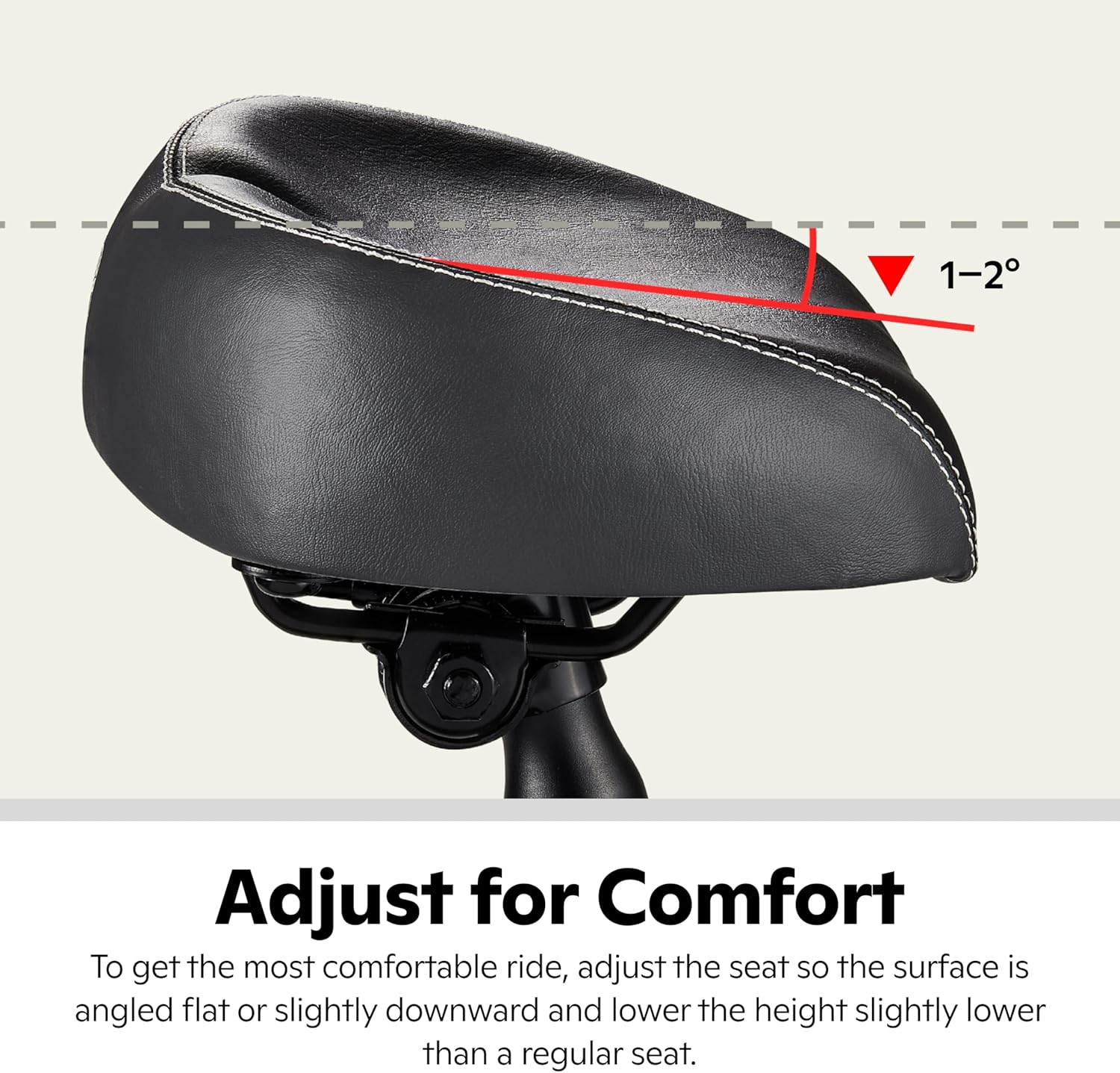 Schwinn Comfort Bike Seat, Quilted or Foam Padded Bike Saddle, Various Styles - Image 6